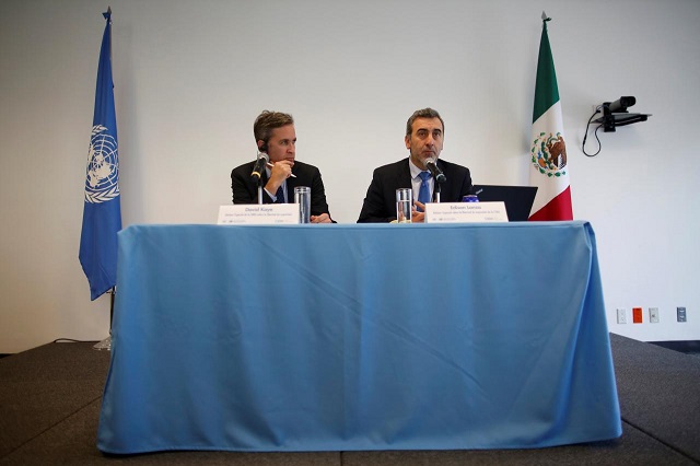 david kaye un special rapporteur for freedom of expression of the inter american commission on human rights and edison lanza un special rapporteur on the promotion and protection of the right to freedom of opinion and expression speak during a news conference in in mexico city mexico december 4 2017 photo reuters