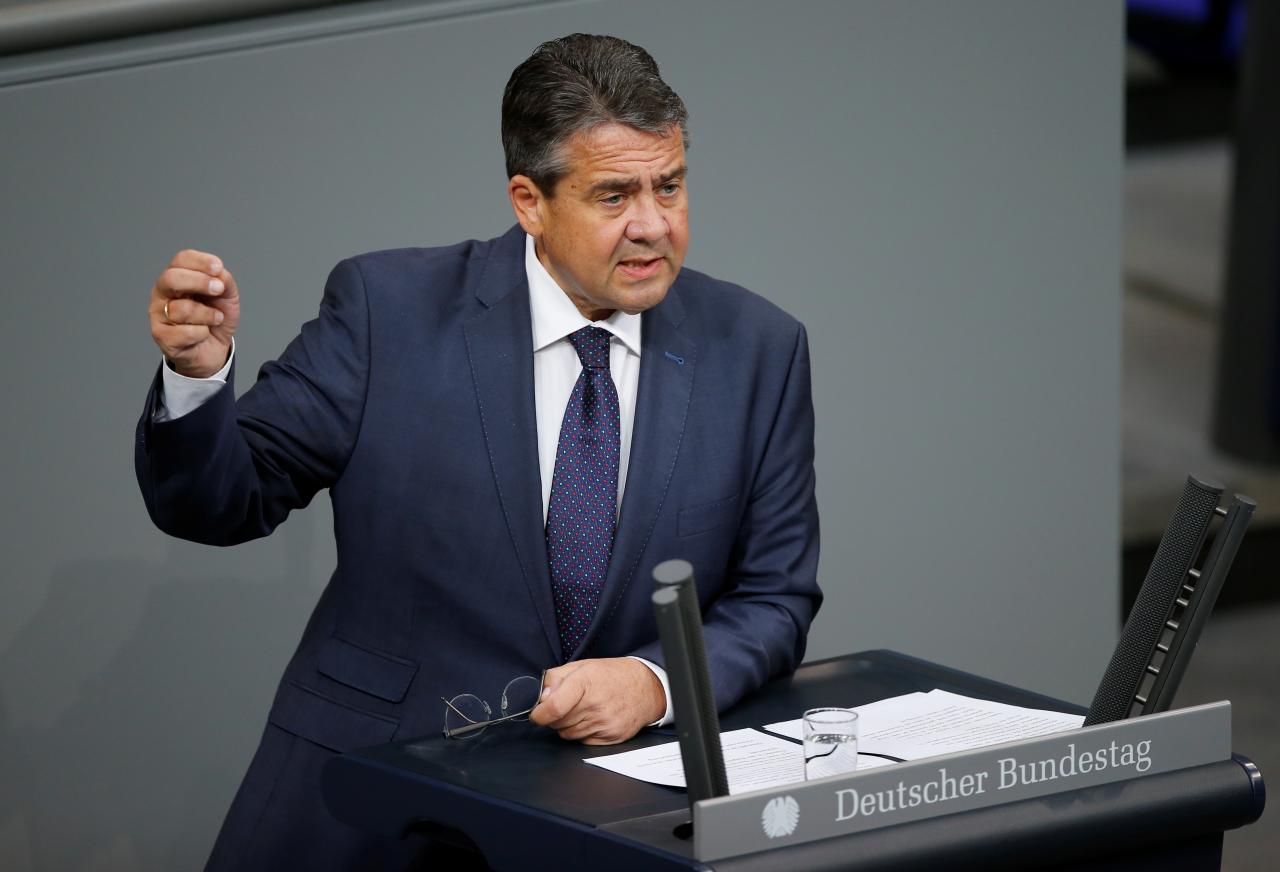 german foreign minister sigmar gabriel speaks during a session of the bundestag german lower house of parliament in berlin germany photo reuters