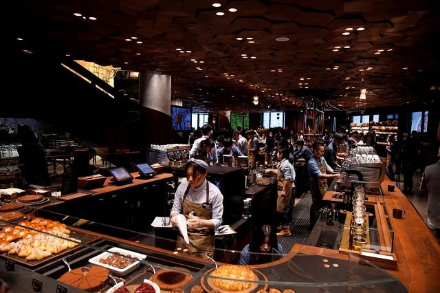 a view of the new starbucks reserve roastery during a press conference in shanghai china december 5 2017 photo reuters a view of the new starbucks reserve roastery during a press conference in shanghai china december 5 2017 photo reuters