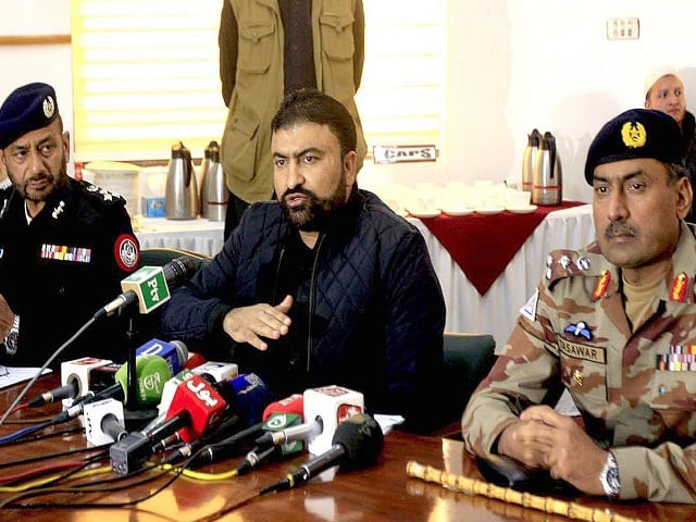 balochistan home minister sarfraz bugti addressing a press conference in quetta on tuesday photo inp balochistan home minister sarfraz bugti addressing a press conference in quetta on tuesday photo inp