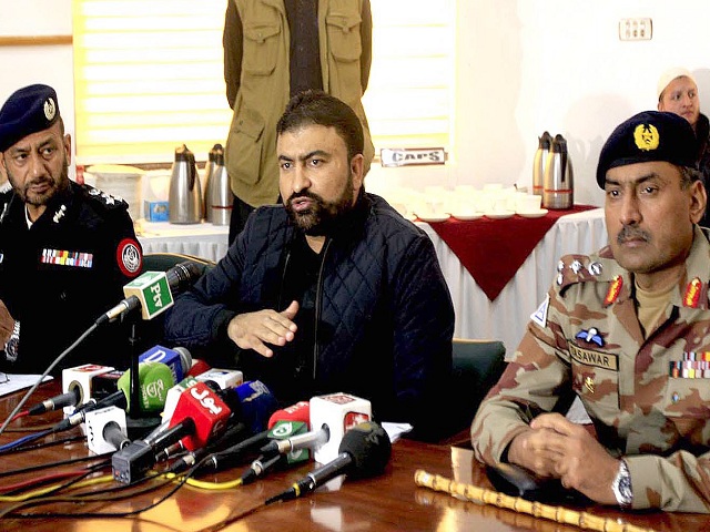 balochistan home minister sarfraz bugti addressing a press conference in quetta on tuesday photo inp