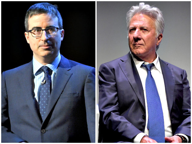 john oliver questions dustin hoffman on sexual assault claim amid a live audience