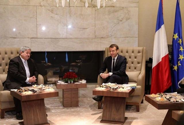 french president emmanuel macron r meets with algerian prime minister ahmed ouyahia at the zeralda complex in zeralda algeria december 6 2017 photo reuters french president emmanuel macron r meets with algerian prime minister ahmed ouyahia at the zeralda complex in zeralda algeria december 6 2017 photo reuters