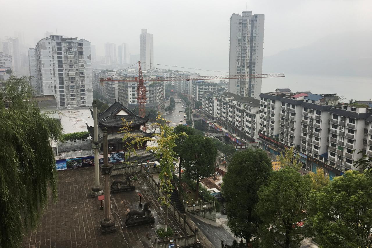 a construction crane is seen in a general view of zhongxian chongqing china photo reuters