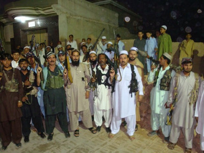 k p police ask aman lashkars to hand back arms goggles