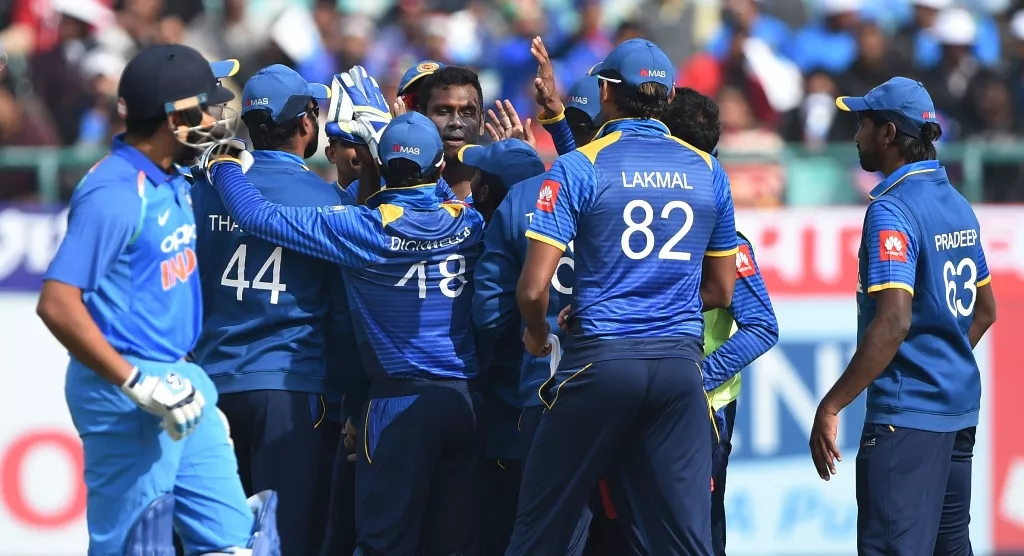 triggering the collapse angleo mathews bagged the first indian wicket before suranga lakmal bagged a four for to succumb the hosts to a seven wicket defeat photo afp triggering the collapse angleo mathews bagged the first indian wicket before suranga lakmal bagged a four for to succumb the hosts to a seven wicket defeat photo afp