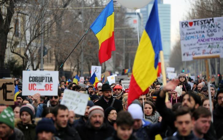 protesters take part in a demonstration in bucharest romania photo reuters