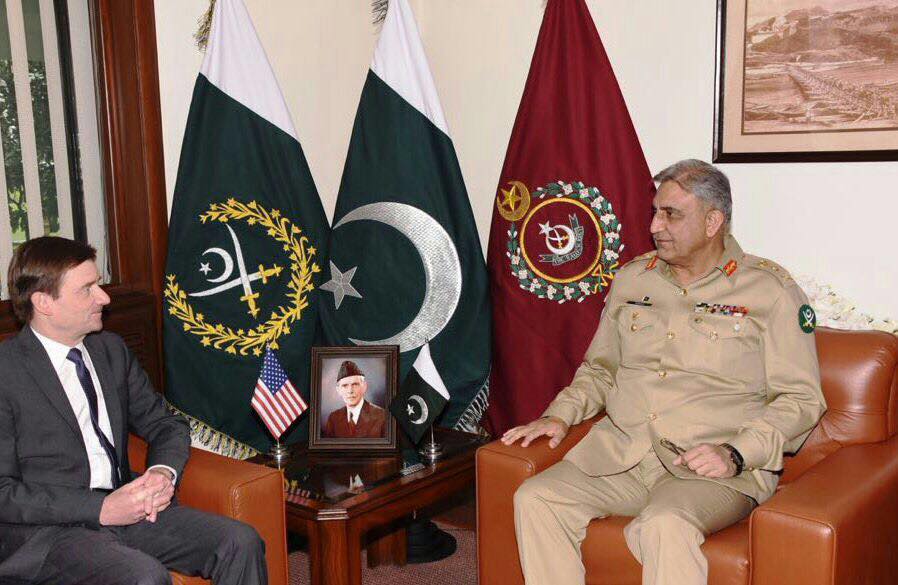 us ambassador to pakistan david hale calls on chief of army staff coas general qamar javed bajwa at ghq on monday photo ispr