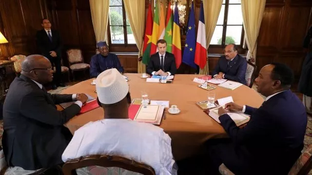 french president emmanuel macron c hosts a meeting with from l burkina faso s president roch marc christian kabore chadian president idriss deby malian president ibrahim boubacar keita mauritania s president mohamed ould abdel aziz and niger s president mahamadou issoufou ahead of a summit with leaders of the g5 sahel countries to discuss how to speed up the implementation of the g5 west african counter terrorism force at la celle saint cloud near paris on 13 december 2017 photo reuters french president emmanuel macron c hosts a meeting with from l burkina faso s president roch marc christian kabore chadian president idriss deby malian president ibrahim boubacar keita mauritania s president mohamed ould abdel aziz and niger s president mahamadou issoufou ahead of a summit with leaders of the g5 sahel countries to discuss how to speed up the implementation of the g5 west african counter terrorism force at la celle saint cloud near paris on 13 december 2017 photo reuters