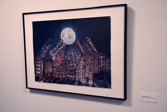 a painting by detainee ahmed robbani is viewed on november 22 2017 part of an exhibit from guantanamo bay cuba at john jay college of criminal justice in new york photo afp a painting by detainee ahmed robbani is viewed on november 22 2017 part of an exhibit from guantanamo bay cuba at john jay college of criminal justice in new york photo afp