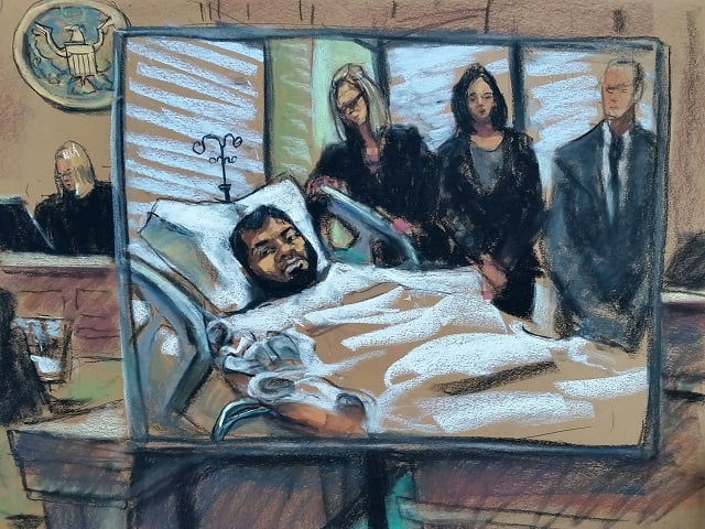 akayed ullah a 27 year old supporter of the islamic state militant group is seen in this courtroom sketch appearing by video for a hearing from his bed in bellevue hospital in new york ny us december 13 2017 photo reuters