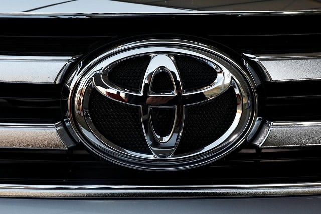 a toyota motor logo is seen on a car at the international auto show in mexico city mexico november 23 2017 photo reuters a toyota motor logo is seen on a car at the international auto show in mexico city mexico november 23 2017 photo reuters