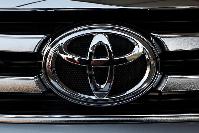 a toyota motor logo is seen on a car at the international auto show in mexico city mexico november 23 2017 photo reuters