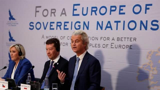 from left le pen okamura and wilders gathered in prague to rally against the eu photo reuters from left le pen okamura and wilders gathered in prague to rally against the eu photo reuters