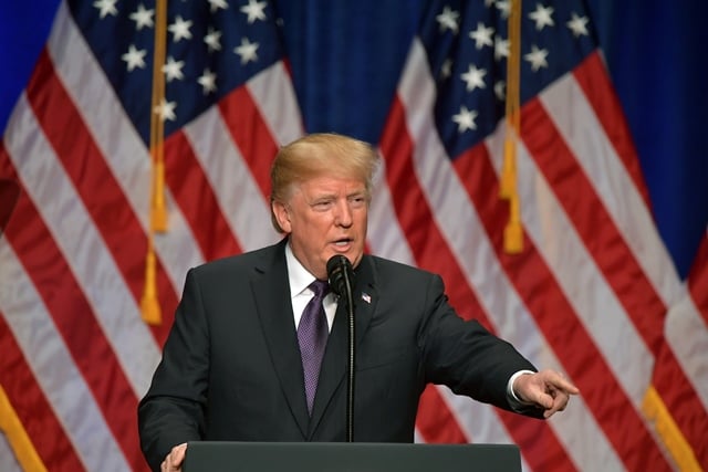 us president donald trump speaks about his administration 039 s national security strategy at the ronald reagan building and international trade center in washington dc december 18 2017 photo afp