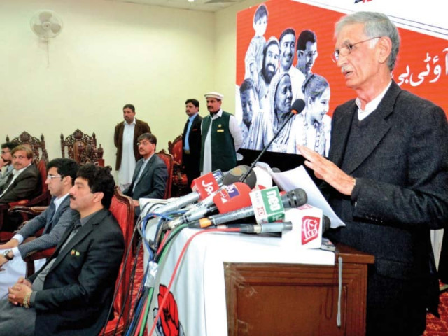 k p chief minister pervez khattak speaks at inauguration of tb eradication programme mobile unit photo express k p chief minister pervez khattak speaks at inauguration of tb eradication programme mobile unit photo express