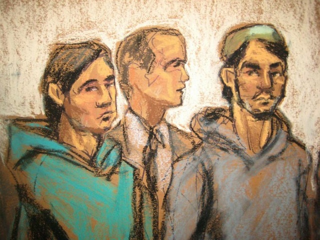 file photo akhror saidakhmetov l 19 of kazakhstan and abdurasul hasanovich juraboev r 24 of uzbekistan appear with court interpreter akhror saidakmetov c in brooklyn federal court in new york february 25 2015 photo reuters