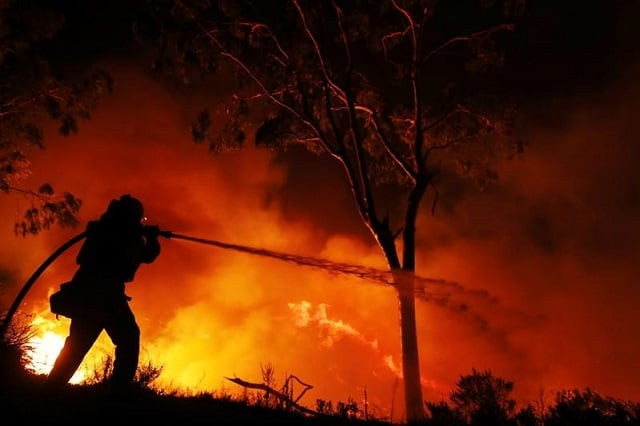 a firefighter is working on extinguishing the lilac fire a fast moving wildfire in bonsall photo reuters a firefighter is working on extinguishing the lilac fire a fast moving wildfire in bonsall photo reuters
