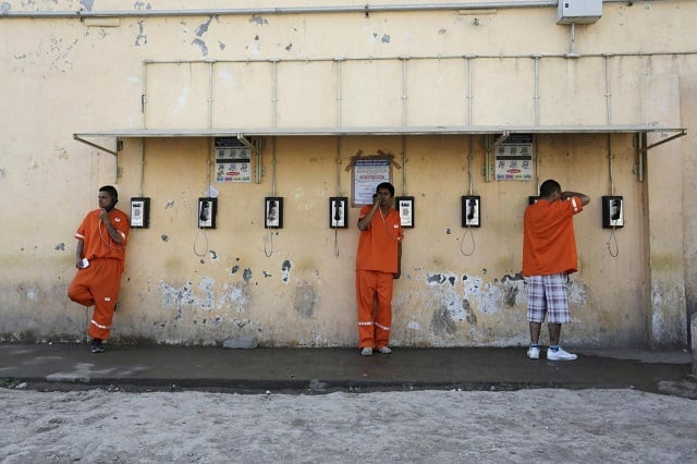 file photo inmates speak on phones at the topo chico prison during a media tour in monterrey mexico february 17 2016 photo reuters