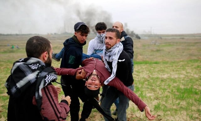 nine protesters have died in clashes with israeli troops two of them on friday two others were killed in an israeli air strike on gaza earlier in the month photo afp