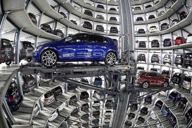vw golfs are loaded in a delivery tower at the plant of german carmaker volkswagen in wolfsburg germany photo reuters vw golfs are loaded in a delivery tower at the plant of german carmaker volkswagen in wolfsburg germany photo reuters
