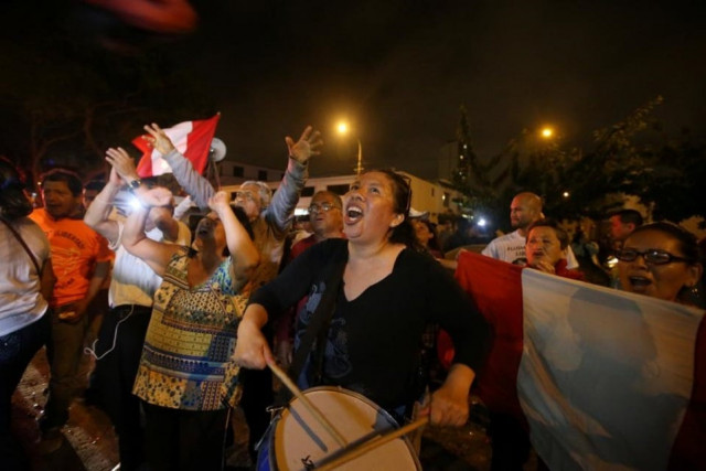 supporters celebrate after peruvian president pedro pablo kuczynski pardoned former president alberto fujimori who was serving a 25 year prison sentence outside centenario hospital in lima peru december 24 2017 photo reuters supporters celebrate after peruvian president pedro pablo kuczynski pardoned former president alberto fujimori who was serving a 25 year prison sentence outside centenario hospital in lima peru december 24 2017 photo reuters