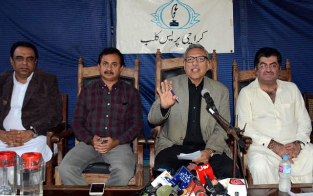 dr arif alvi haleem adil sheikh and other pti leaders came down hard on pakistan peoples party led sindh government in the press conference photo rashid ajmeri dr arif alvi haleem adil sheikh and other pti leaders came down hard on pakistan peoples party led sindh government in the press conference photo rashid ajmeri