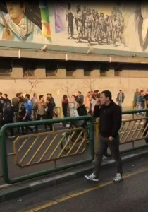 competing protests at tehran university