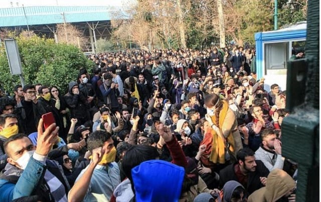 iranian students protest at the university of tehran during a demonstration in the capital tehran on december 30 2017 photo afp