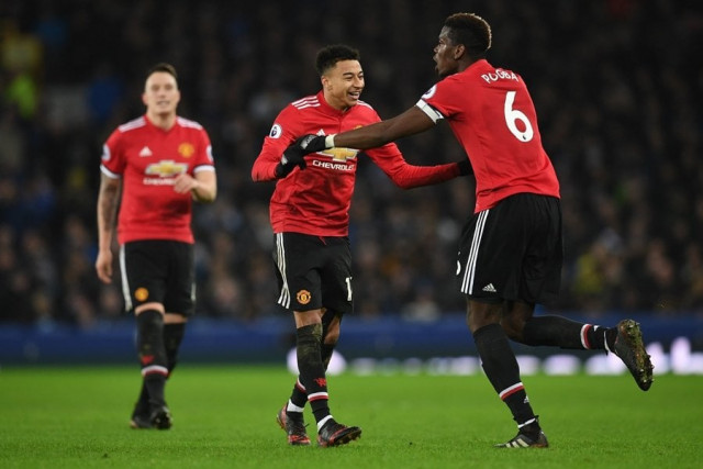 manchester united 039 s english midfielder jesse lingard c celebrates scoring the team 039 s second goal with manchester united 039 s french midfielder paul pogba r during the english premier league football match between everton and manchester united at goodison park in liverpool north west england on january 1 2018 photo afp manchester united 039 s english midfielder jesse lingard c celebrates scoring the team 039 s second goal with manchester united 039 s french midfielder paul pogba r during the english premier league football match between everton and manchester united at goodison park in liverpool north west england on january 1 2018 photo afp