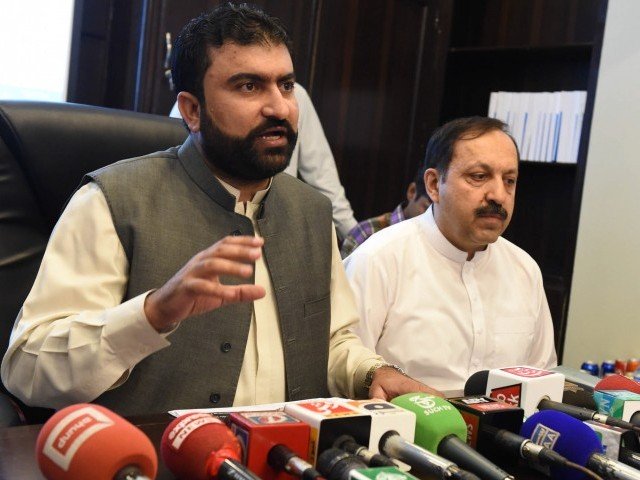 balochistan home minister sarfaraz bugti addresses a press conference in quetta in august 2 2015 photo banaras khan express