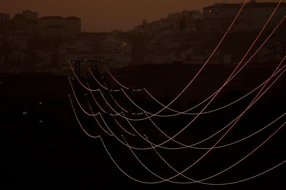 Power lines connecting pylons of high-tension electricity are seen at an electricity substation in the outskirts of Ronda, near Malaga, Spain. PHOTO: REUTERS