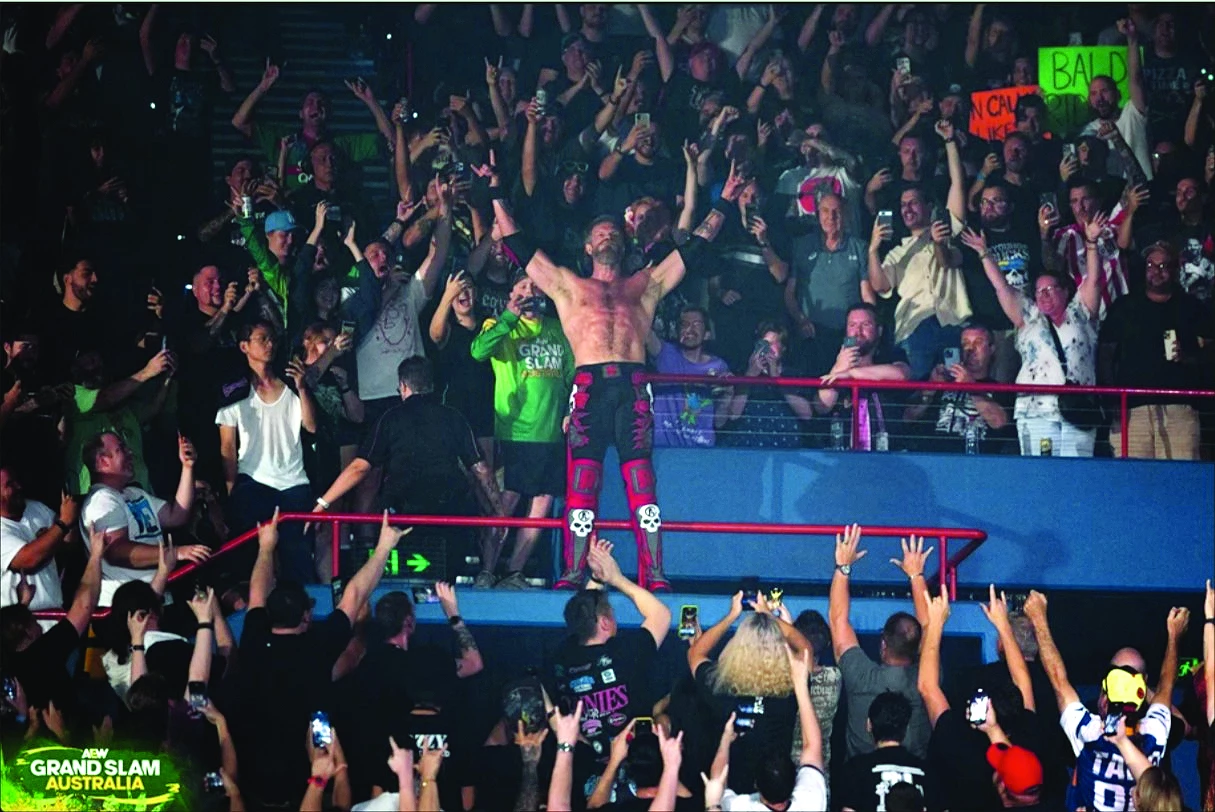 cope fka edge poses with the fans at aew grand slam australia photo publicity cope fka edge poses with the fans at aew grand slam australia photo publicity