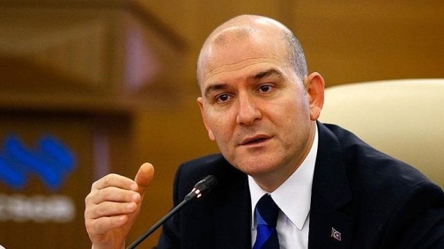 suleyman soylu said he would personally assume full legal responsibility if turkish police officers took such actions photo afp