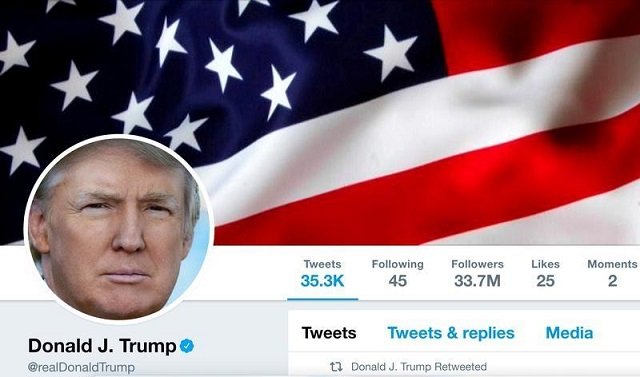 the masthead of us president donald trump 039 s twitter account is seen on july 11 2017 photo reuters