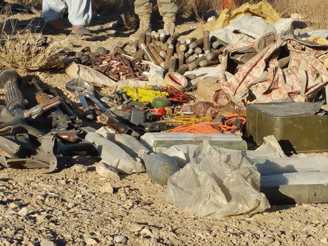 cache of arms ammunition and ieds hidden in caves were recovered photo ispr