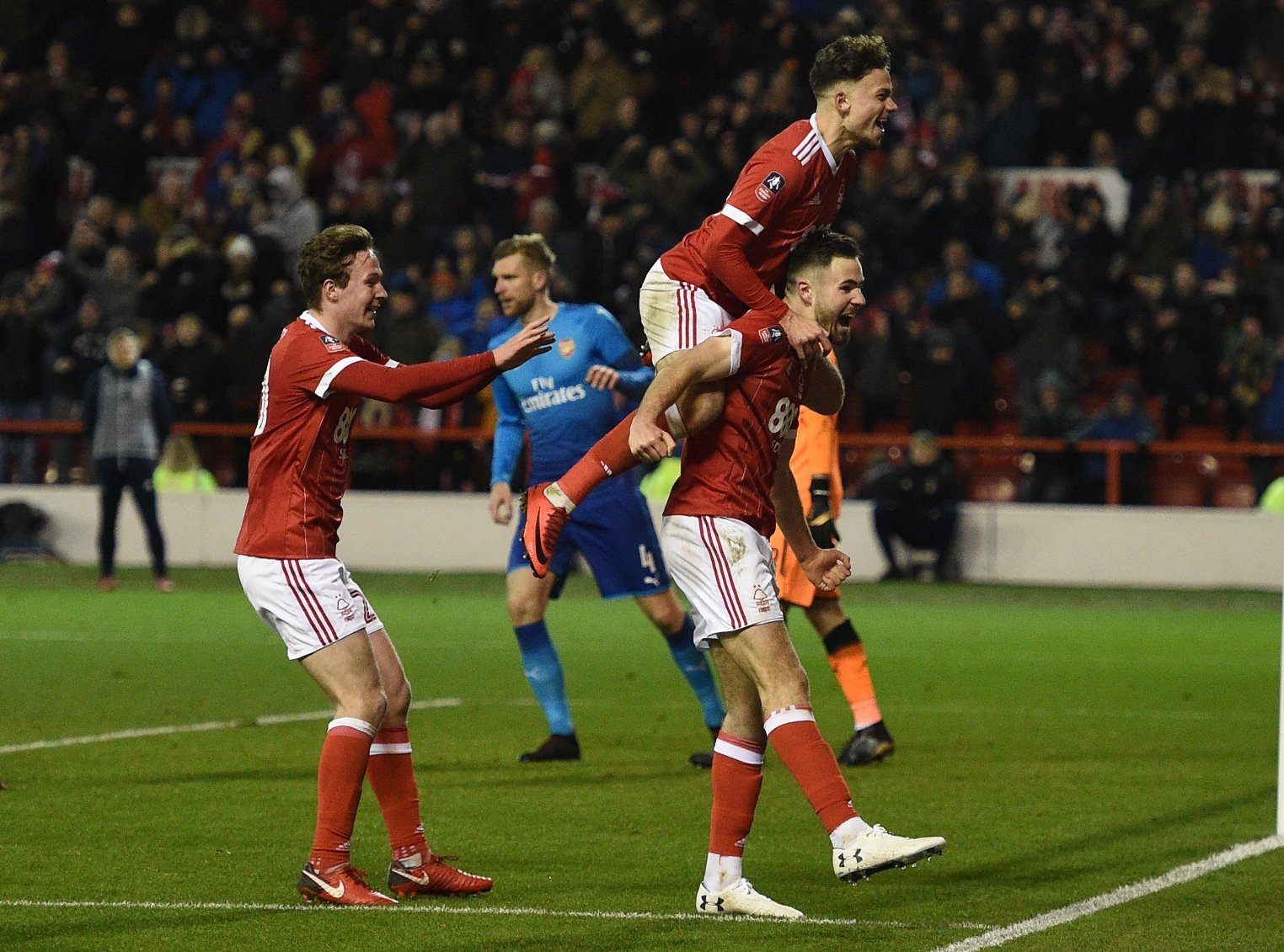 13 time winners arsenal are the tournament s most successful side but couldn t find any answer to nottingham forest on the night photo afp