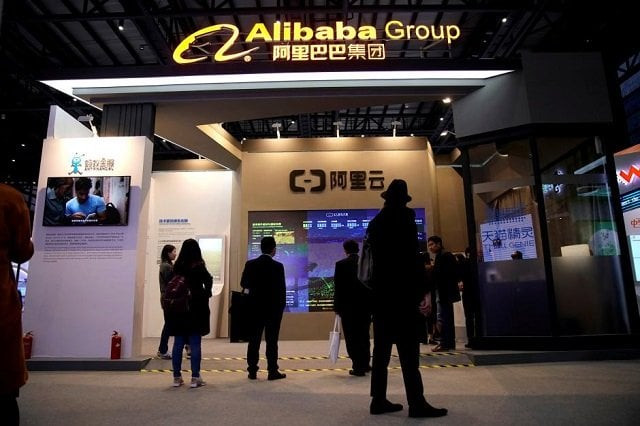 a sign of alibaba group is seen during the fourth world internet conference in wuzhen zhejiang province china december 3 2017 photo reuters a sign of alibaba group is seen during the fourth world internet conference in wuzhen zhejiang province china december 3 2017 photo reuters