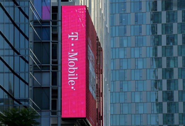 a t mobile logo is advertised on a building sign in los angeles california us may 11 2017 photo reuters a t mobile logo is advertised on a building sign in los angeles california us may 11 2017 photo reuters