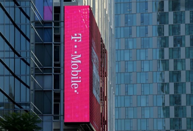 a t mobile logo is advertised on a building sign in los angeles california us may 11 2017 photo reuters