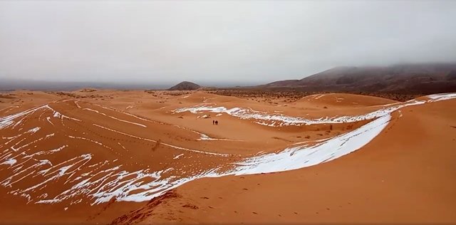 view of snow in the sahara ain sefra algeria january 7 2018 in this picture obtained from social media photo reuters