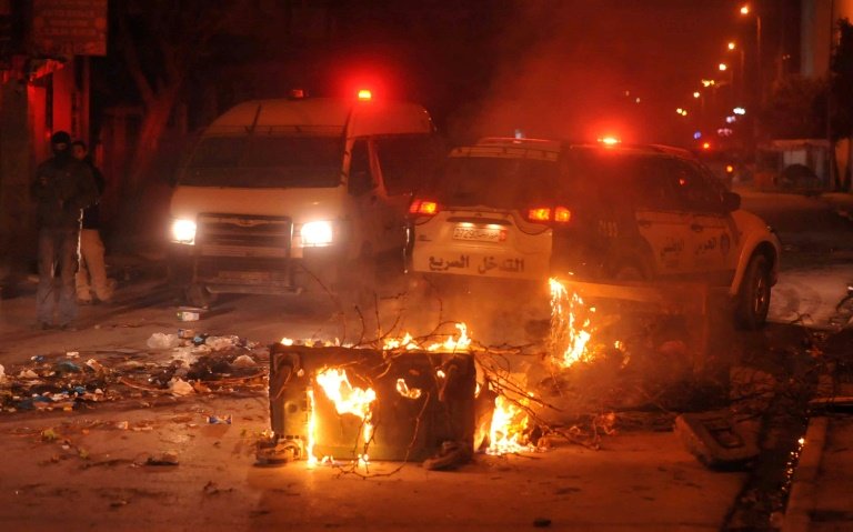 outcry of protestors in tunisia police and army troops stationed across cities photo afp