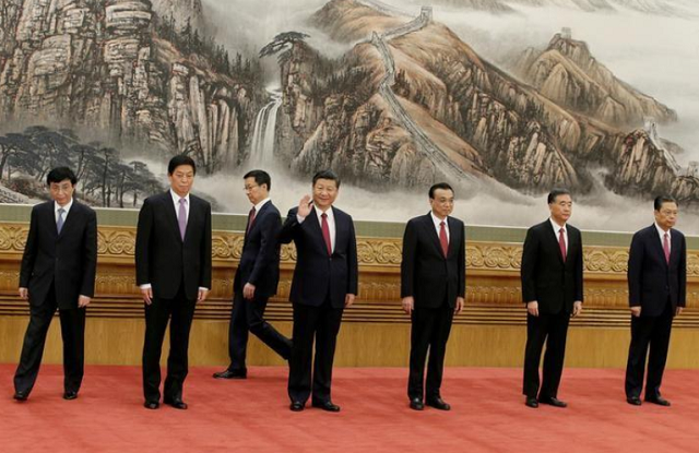 china 039 s president xi jinping pictured here with politburo members in beijing photo reuters