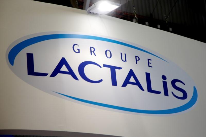 logo of the dairy group lactalis are seen at the food exhibition sial in villepinte near paris france october 17 2016 reuters charles platiau