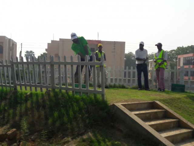 good outing shabbir iqbal on day three struck five birdies but also hit two bogies on sixth and 15th holes to end with a score of three under par 69 photo courtesy karachi golf club