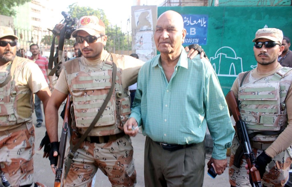 file photo of dr hasan zafar arif being arrested by rangers from outside the karachi press club on october 22 2016 photo ppi
