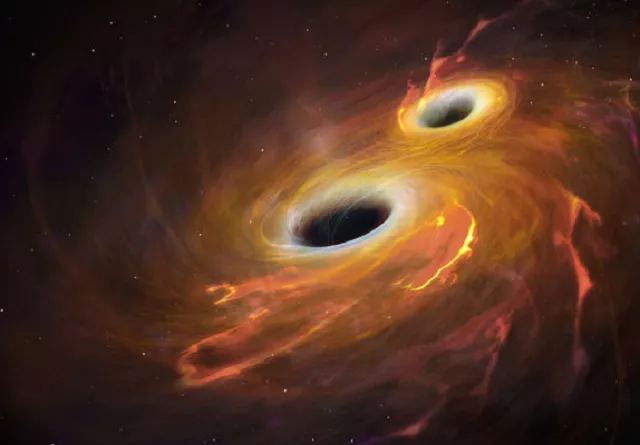 a representational image showing the collision of two black holes photo nasa a representational image showing the collision of two black holes photo nasa