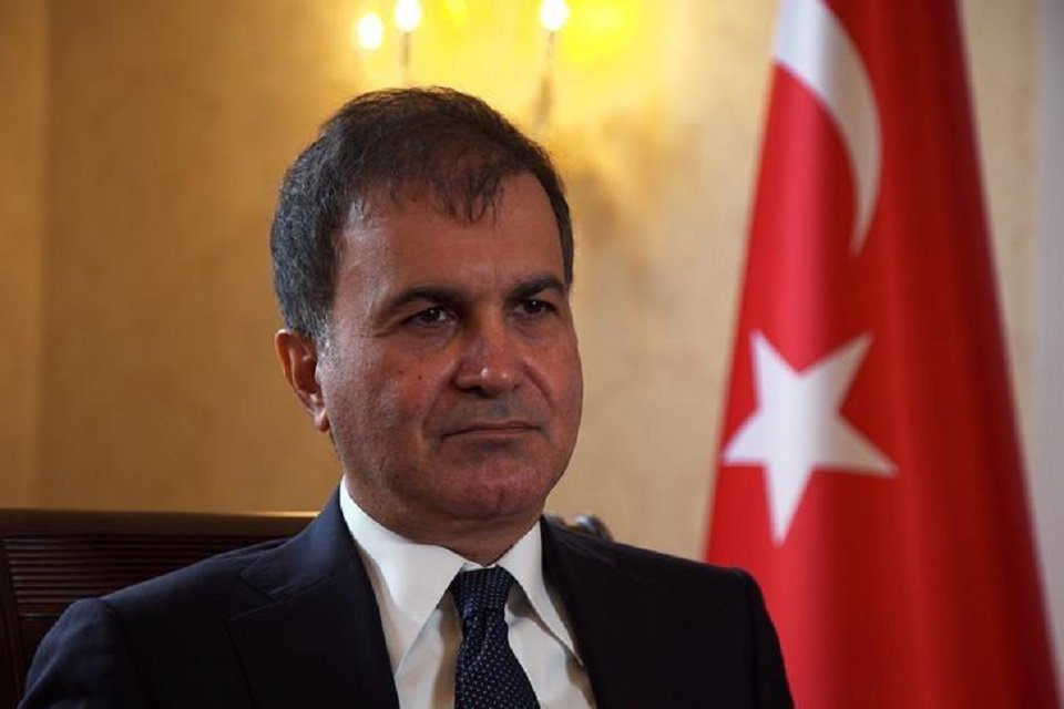 turkey 039 s european union affairs minister omer celik speaks during an interview with reuters at the turkish embassy in london britain photo reuters