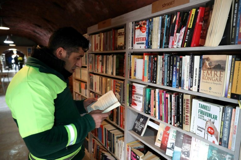 refuse collectors in a district of the turkish capital ankara have opened a library stocked with thousands of discarded books thrown out with the rubbish photo afp