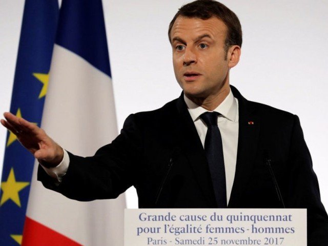 french president emmanuel macron delivers a speech during the international day for the elimination of violence against women at the elysee palace in paris photo reuters